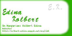 edina kolbert business card